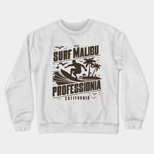 Arte Vintage, Surf en Malibú, California Crewneck Sweatshirt